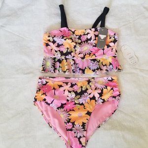Floral Two Piece Swim Suit